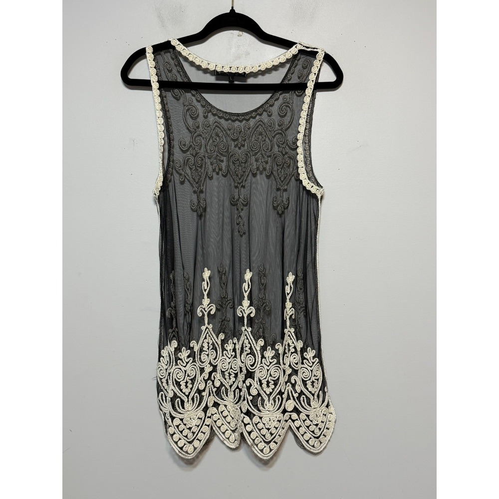 Pretty Angel Fairycore Embroidered Sheer Silk Blend Top Womens Large Whimsigoth - Picture 6 of 7